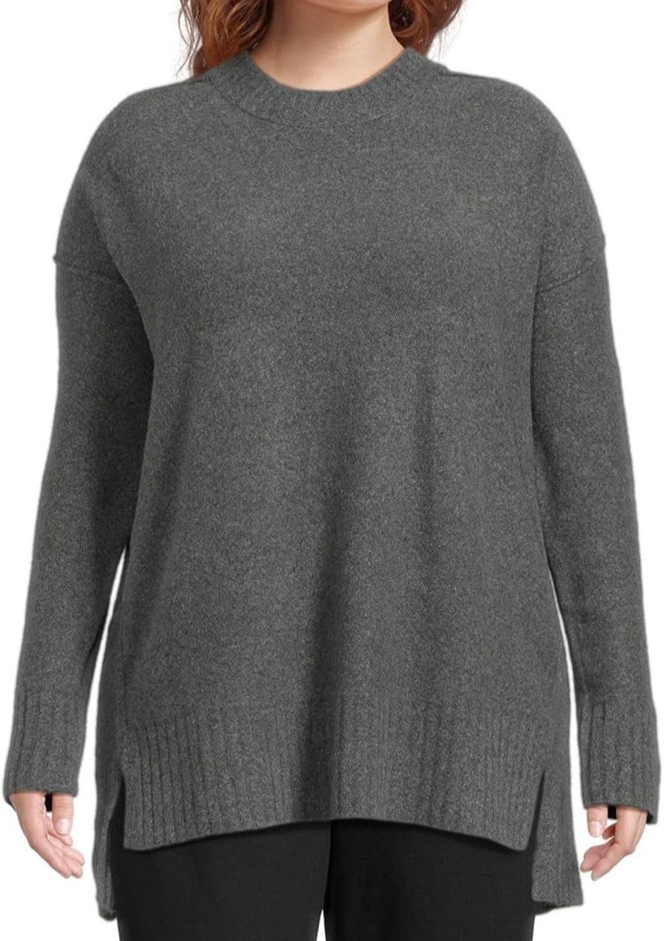 Free People Women's Phoebe High Low Oversized Gray Wool Blend Sweater-Size XS